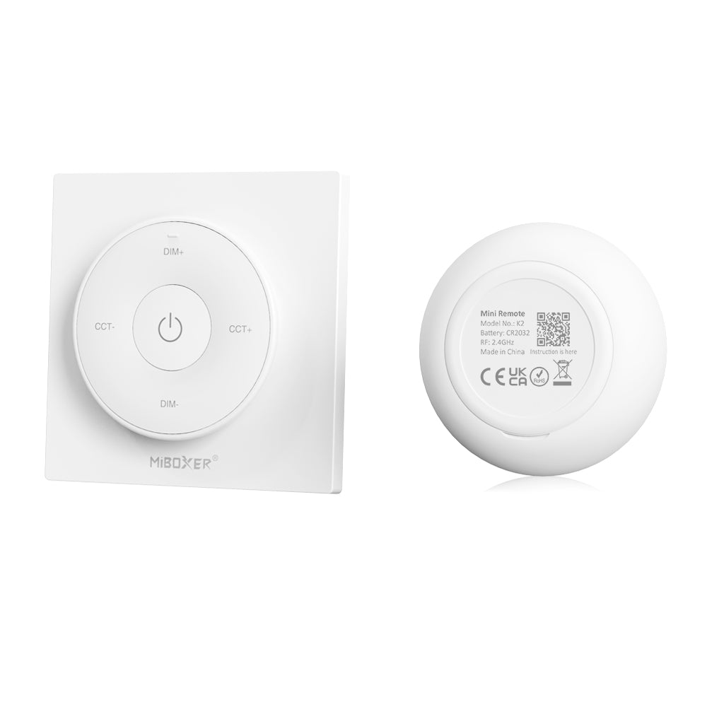 K2-W - 1-Zone Mini CCT Remote (2.4GHz) White