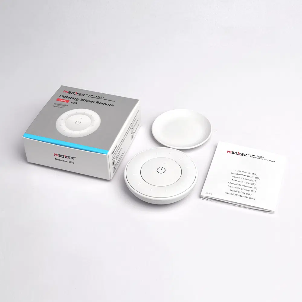 K3S-W - 1-Zone Mini Rotating Wheel CCT Remote White