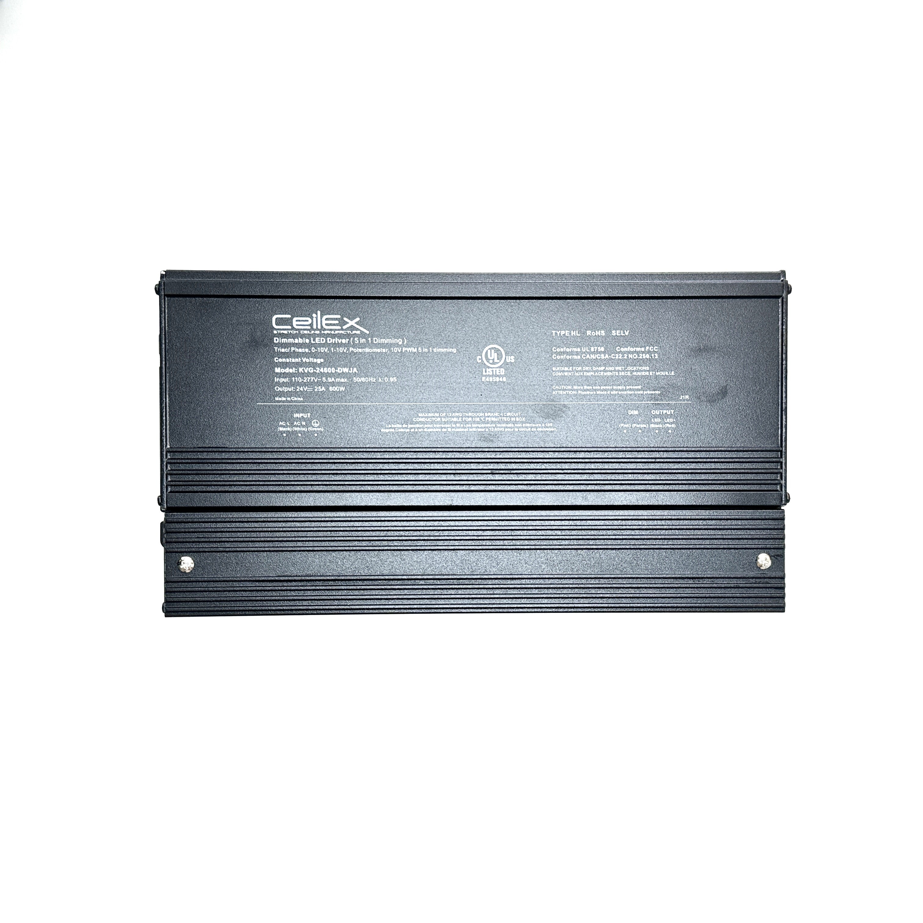 Triac Dimmable LED Driver 24V 600W IP67 UL Listed Compatible with Lutron Dimmer, Transformer for LED Lights, Dimmable Power Supply 5 in 1 Triac/0-10V/1-10V/Potentiometer/10V PWM