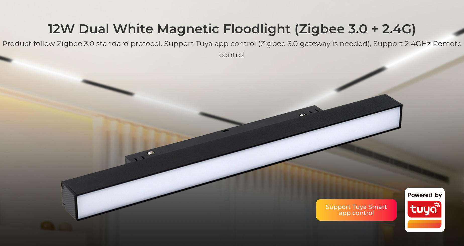 MF2-12A-ZL (Upgraded) - 12W Dual White Magnetic Floodlight (Zigbee 3.0 + 2.4G)