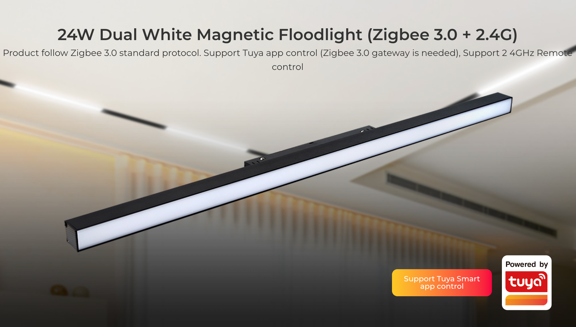 MF2-24A-ZL (Upgraded) - 24W Dual White Magnetic Floodlight (Zigbee 3.0 + 2.4G)