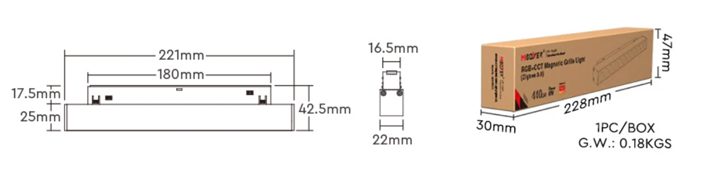 MG2-10N-ZL (Upgraded) - 10W Dual White Magnetic Grille Light (Zigbee 3.0 + 2.4G)