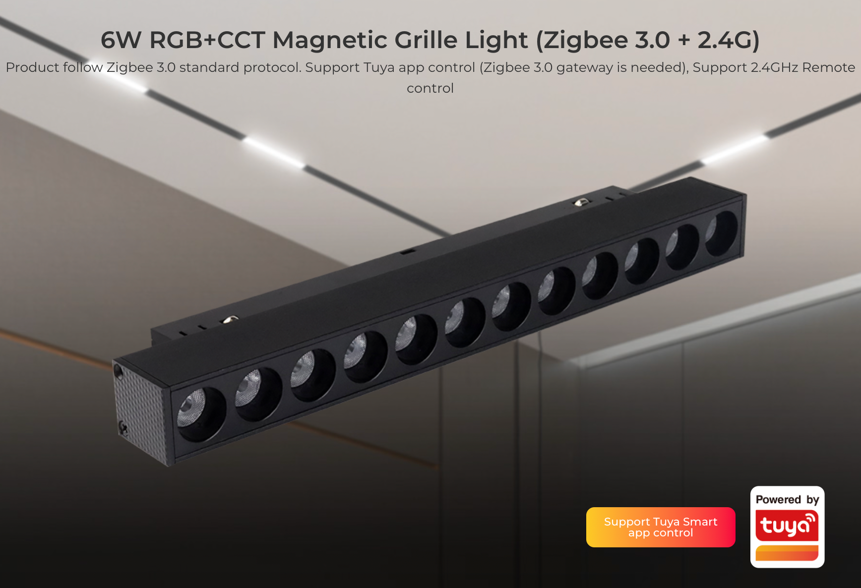 MG5-06N-ZL (Upgraded) - 6W RGB+CCT Magnetic Grille Light (Zigbee 3.0 +  2.4GHz)