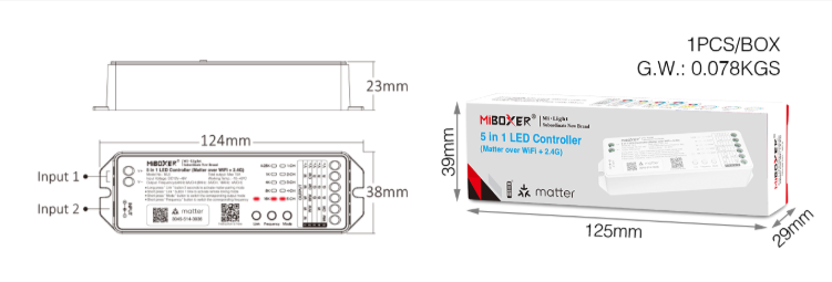 ML5 - 5 in 1 Controller (Matter Over WiFi+2.4GHz)