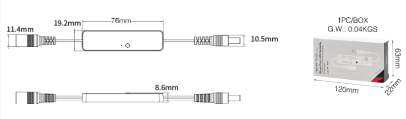 MLR1 - Mini Single Color LED Controller (2.4GHz)