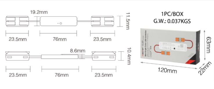MLR2 - Mini Single Color LED Controller (2.4GHz)