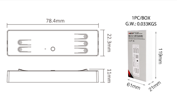 MR2 - Mini 2 in 1 LED Controller (2.4GHz) Output Max 6A