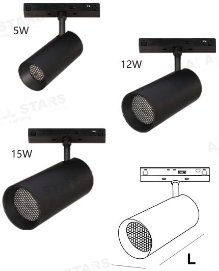 AS-S20-035-05A - 5W Black Magnetic Spot Light (Zigbee + 3CCT)