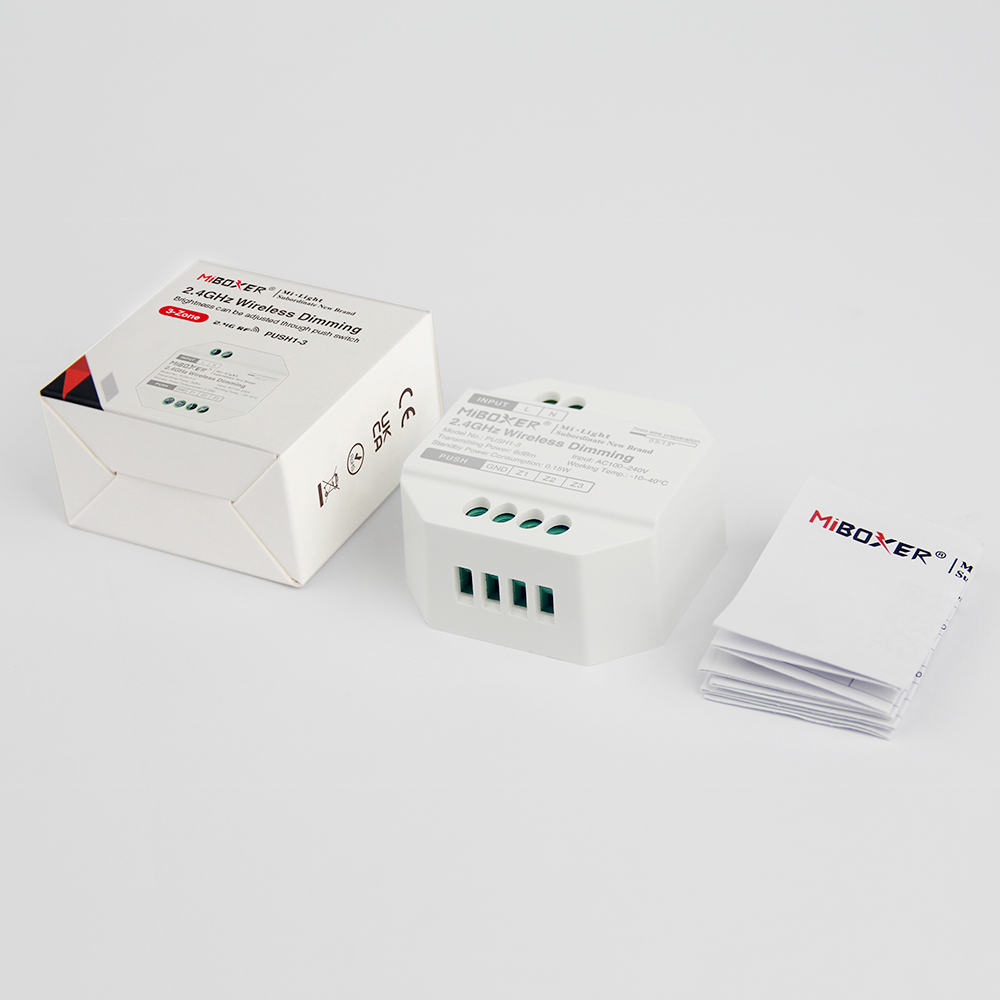 PUSH1-3 - 2.4GHz Wireless Dimming (3-Zone)