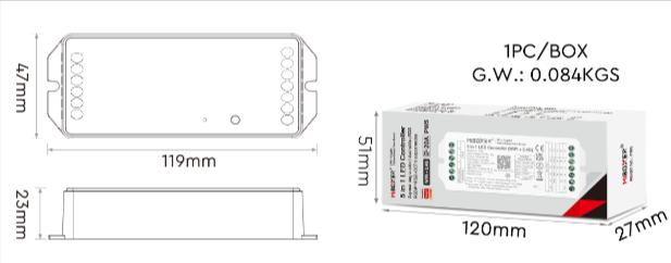 PW5 - 5 in 1 LED Controller (WiFi + 2.4G) Output Max 20A