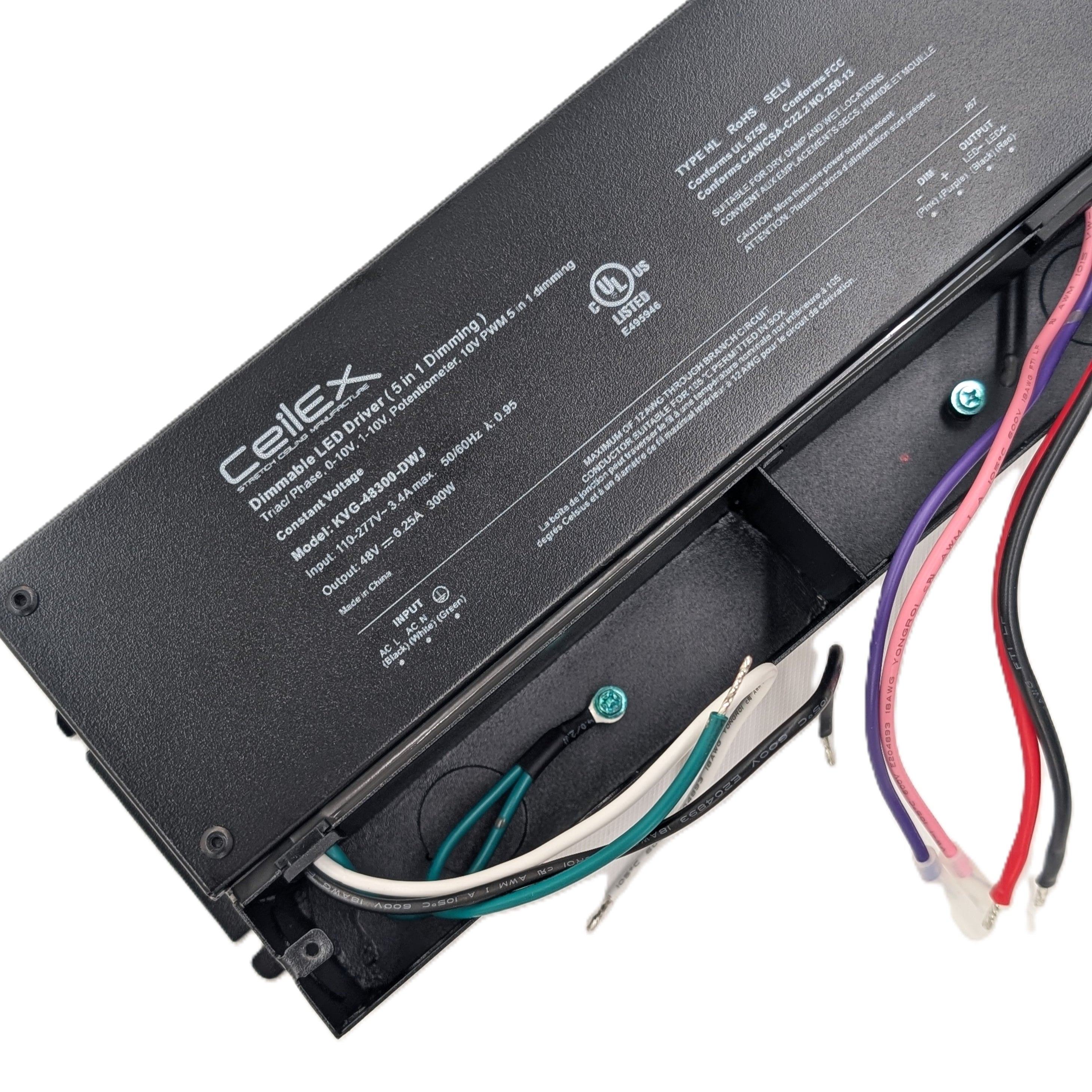 Triac Dimmable LED Driver 48V 300W IP67 UL Listed Compatible with Lutron Dimmer, Transformer for LED Lights, Dimmable Power Supply 5 in 1 Triac/0-10V/1-10V/Potentiometer/10V PWM