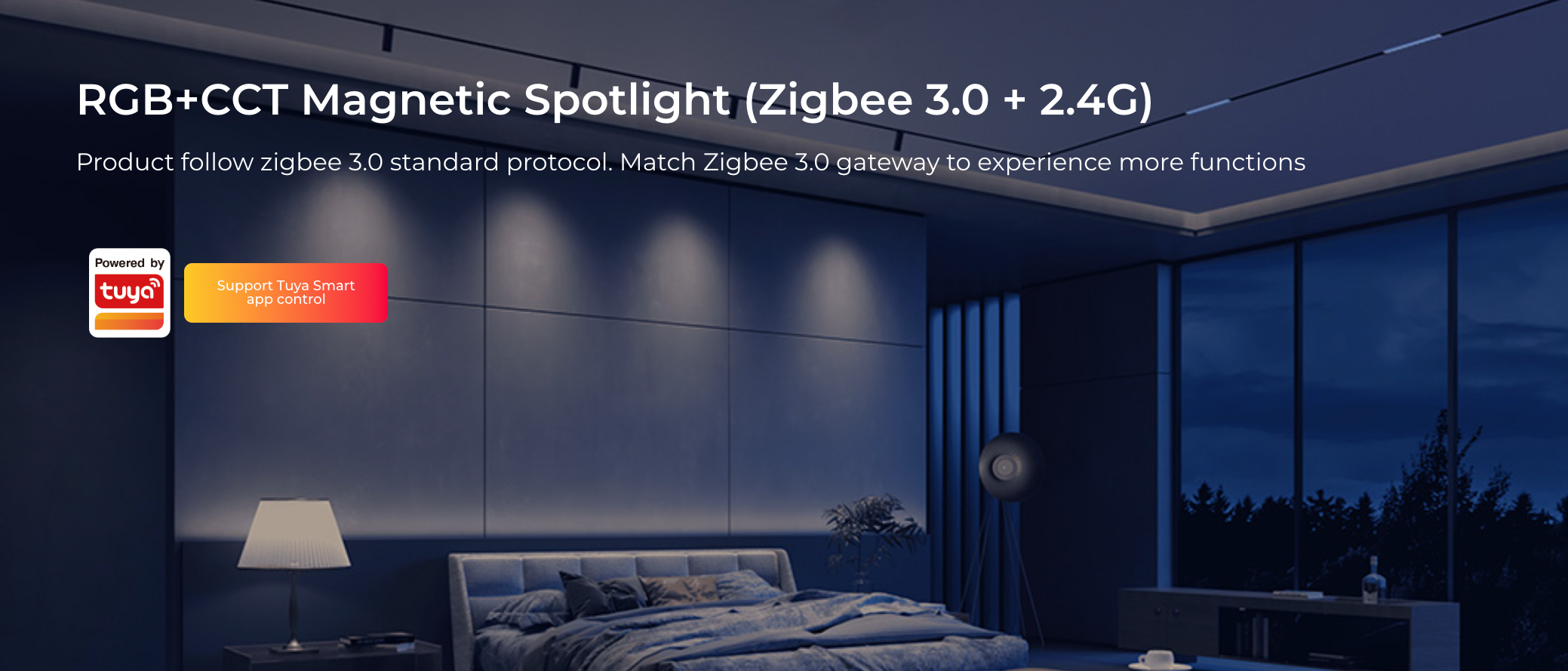 MS5-12B-ZR - 12W RGB+CCT Magnetic Spotlight (Zigbee 3.0 + 2.4G)