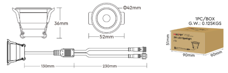 SL2-12 - 3W Dual White LED Spotlight