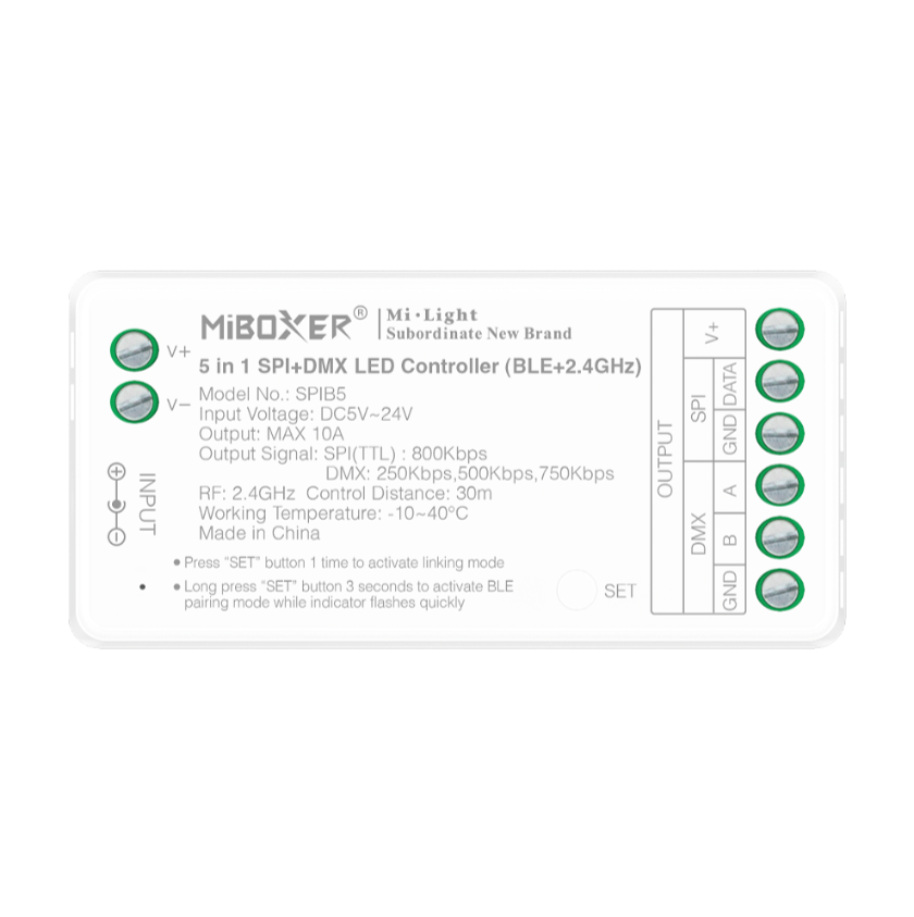 SPIB5 - 5 in 1 SPI+DMX LED Controller (BLE+2.4G)
