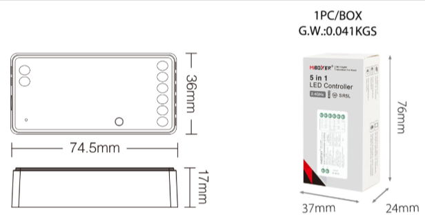 SR5L - Low power consumption 5 in 1 LED Controller (2.4GHz)