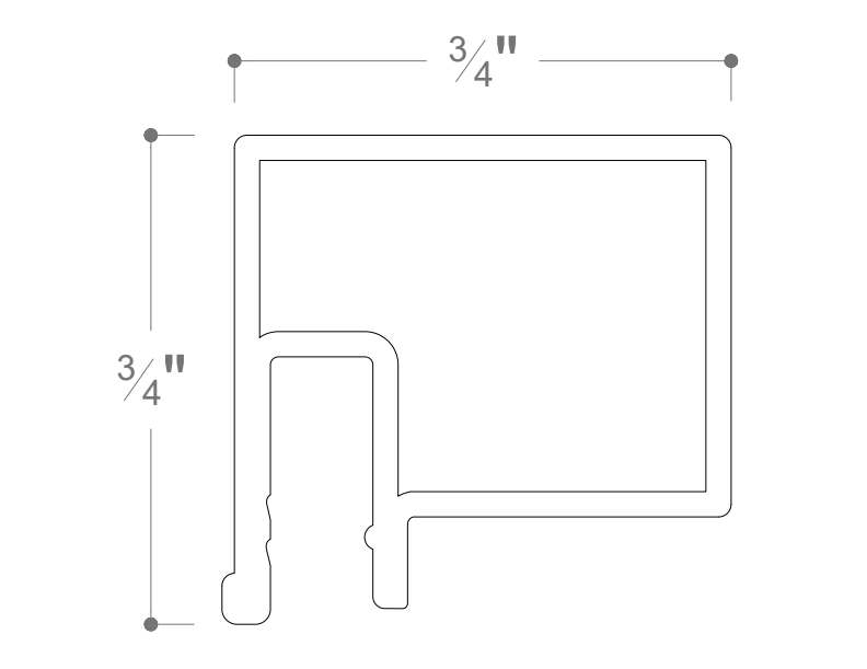 Mini Square Tube Profile (AP-401-W)
