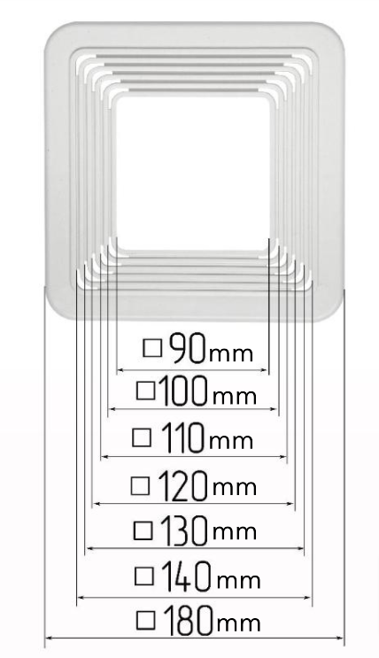 D90-140 mm Stretch Ceilings Universal Square Platforms for Spotlights Installation, Adjustable Holder Supporting Base