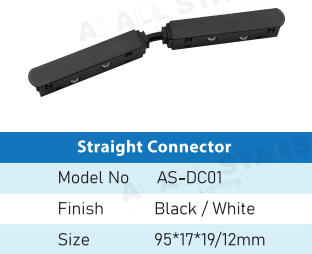 AS-DC01 - Black Straight Connector