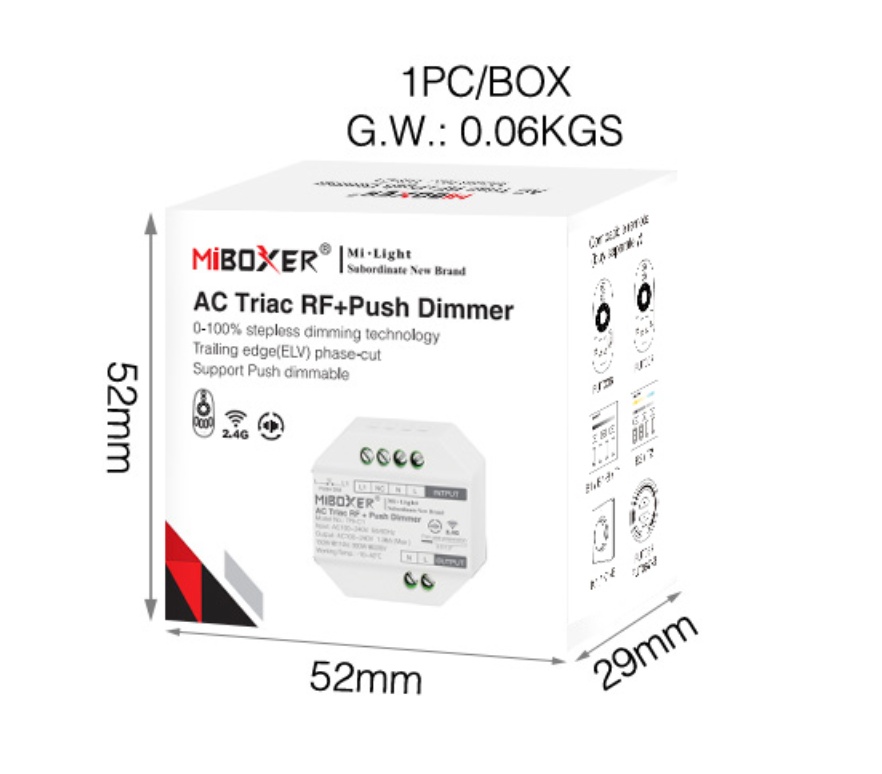 TRI-C1 - AC Triac RF+Push Dimmer