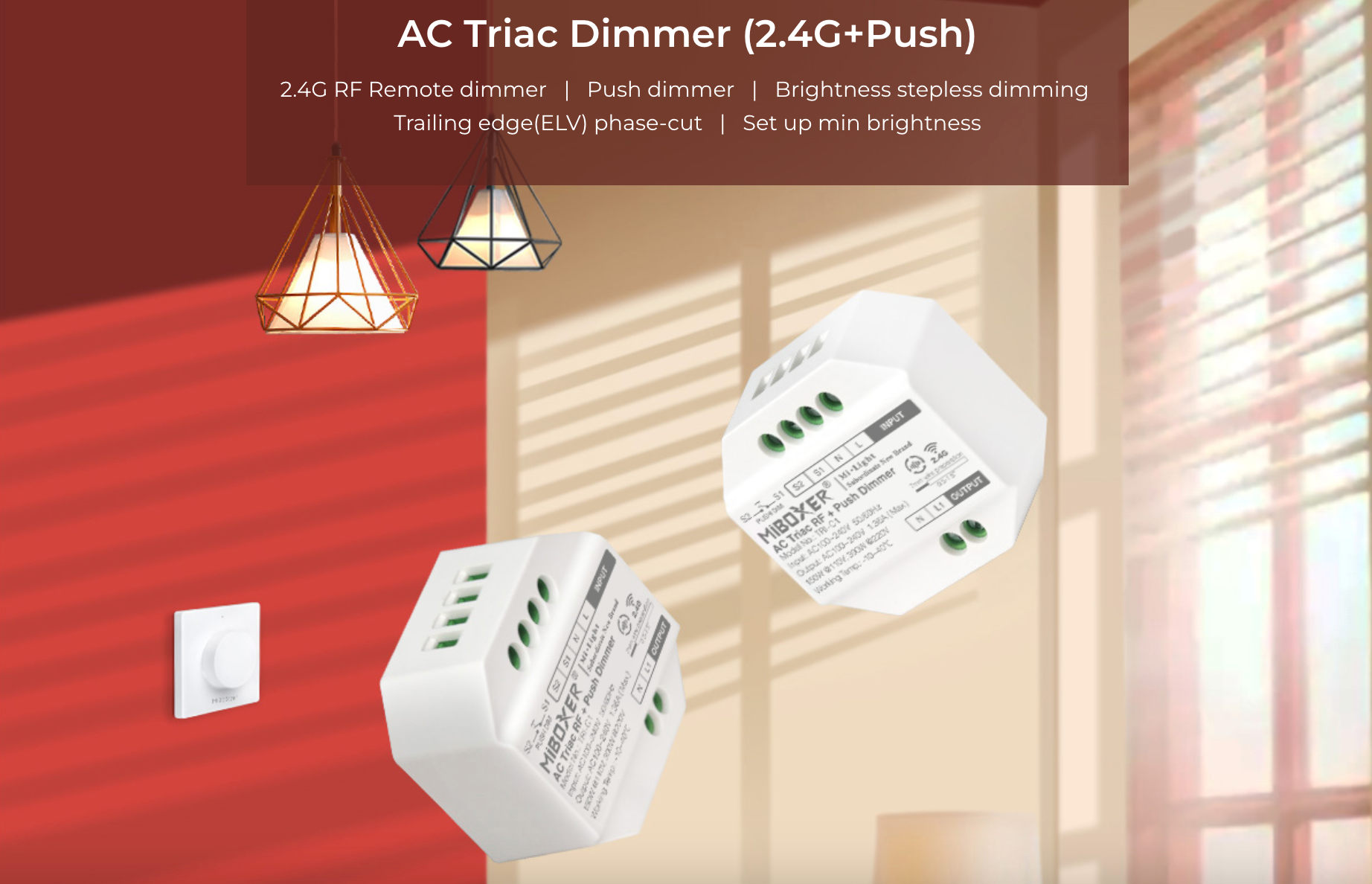TRI-C1 - AC Triac RF+Push Dimmer