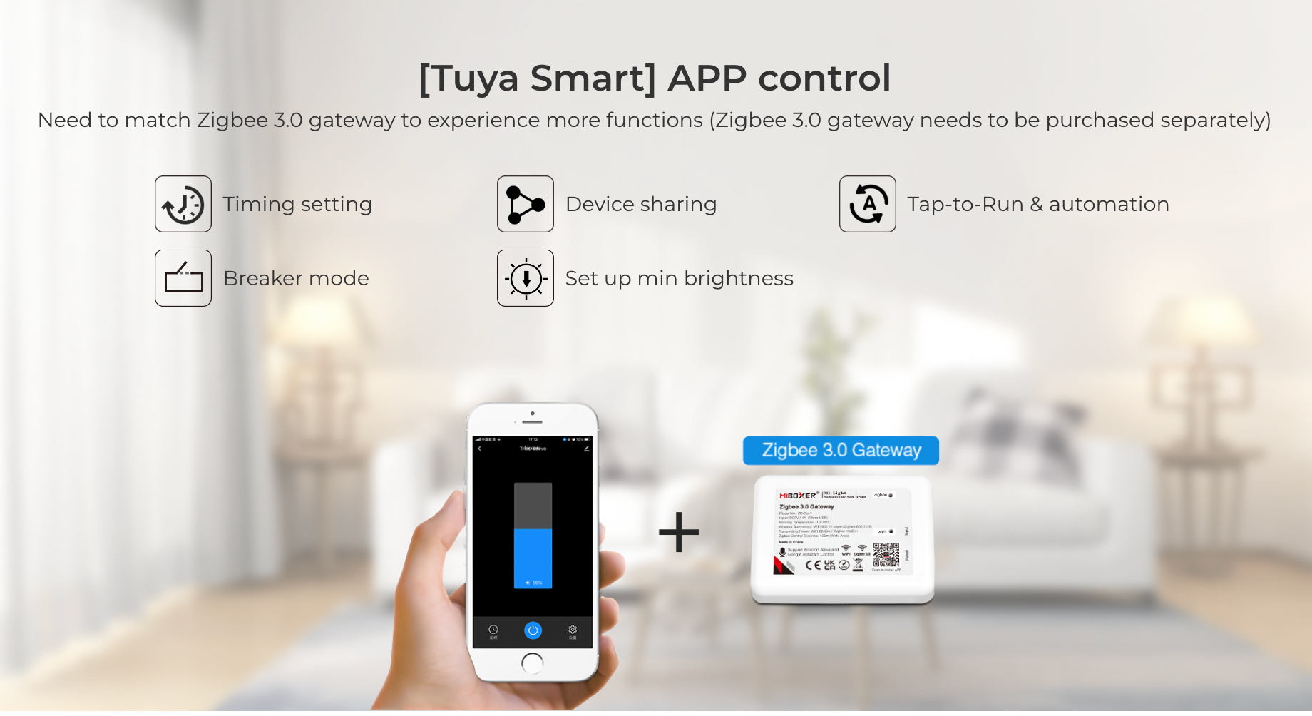 TRI-C1ZR - AC Triac Dimmer (Zigbee 3.0 + 2.4G + Push)