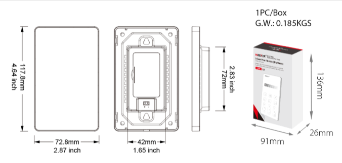 U1 - 3-Zone Panel Remote (Brightness)
