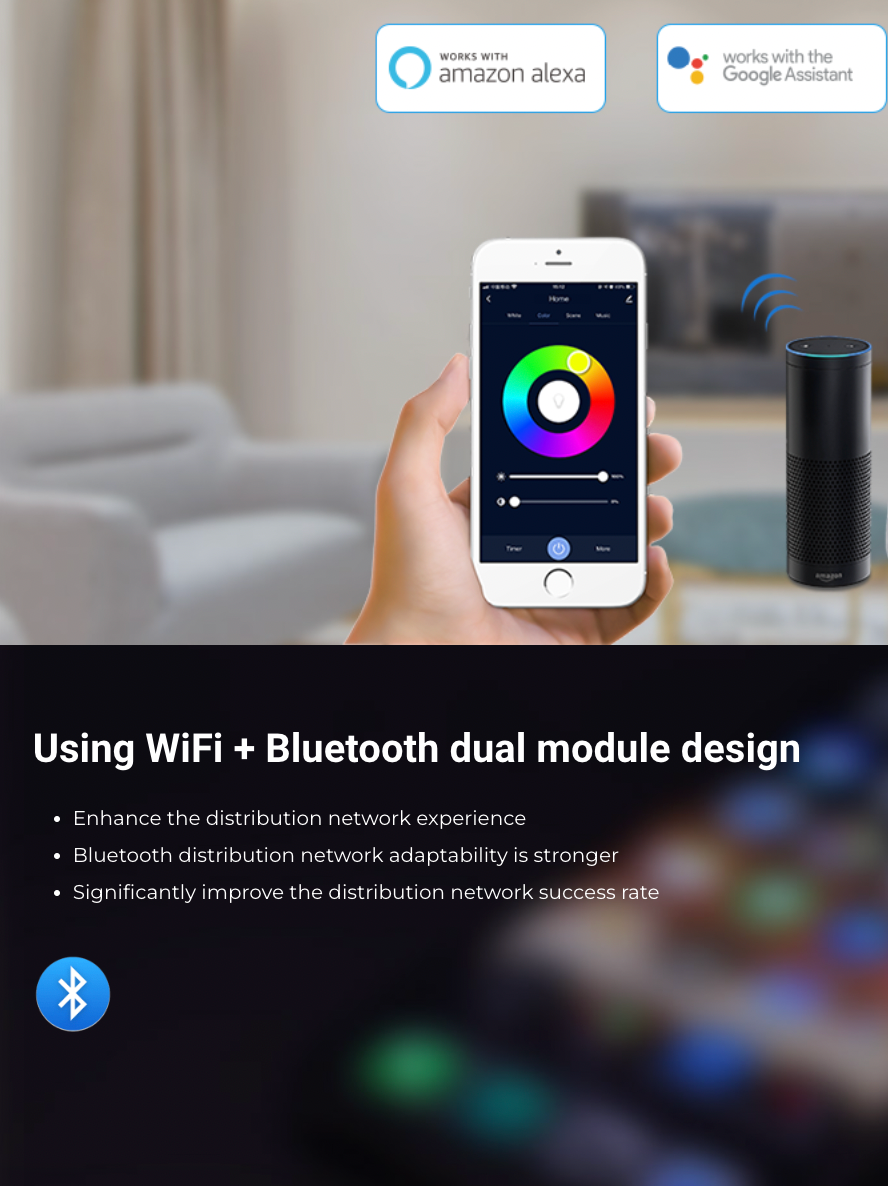 WL-FL5B - 12W RGB+CCT Floor Lamp (WiFi + 2.4G)