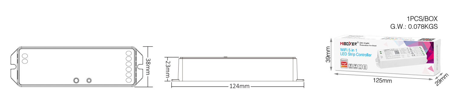 WL5 - 5 in 1 LED Strip Controller (WiFi+2.4G)