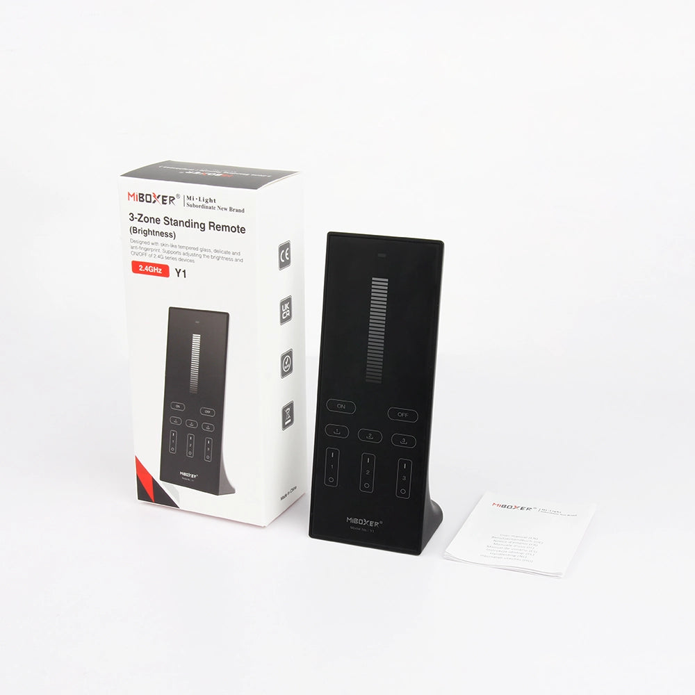 Y1-B - 3-Zone Standing Brightness Vertical Remote (2.4GHz) Black