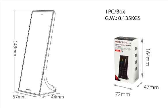 Y3-B - 3-Zone Standing RGB+CCT Remote Black