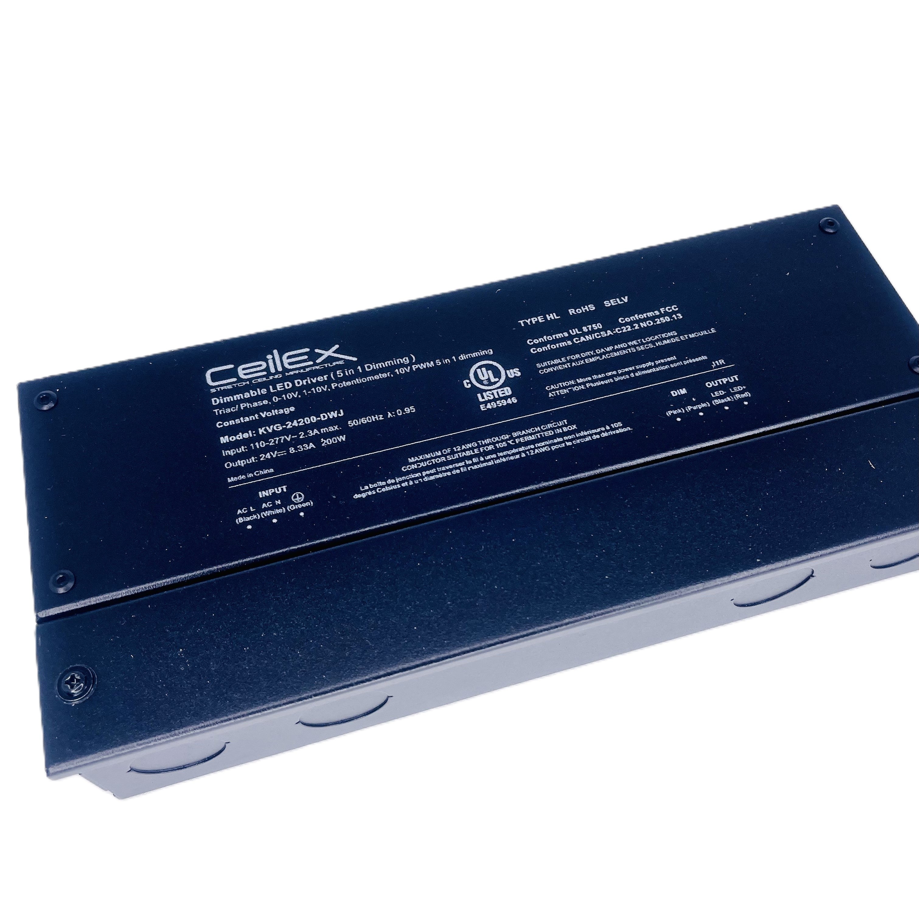 Triac Dimmable LED Driver 24V 200W IP67 UL Listed Compatible with Lutron Dimmer, Transformer for LED Lights, Dimmable Power Supply 5 in 1 Triac/0-10V/1-10V/Potentiometer/10V PWM