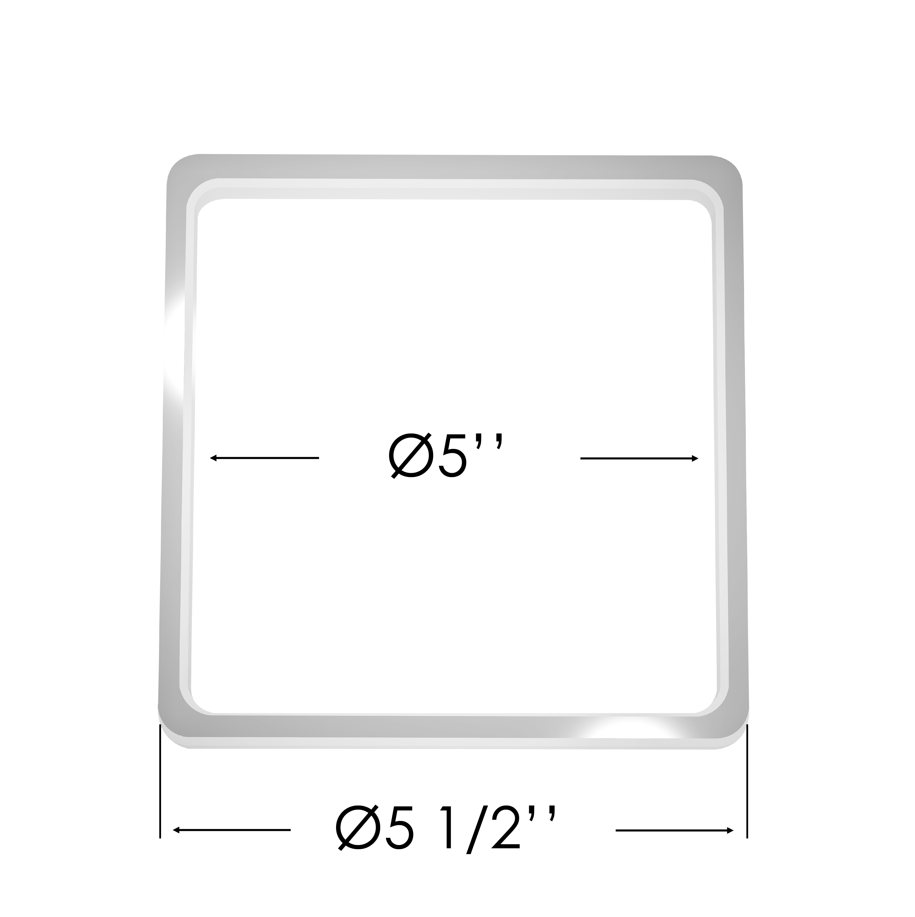 140x140 mm (5 1/2"x5 1/2") Square Thermal Reinforcement Ring for Spotlights