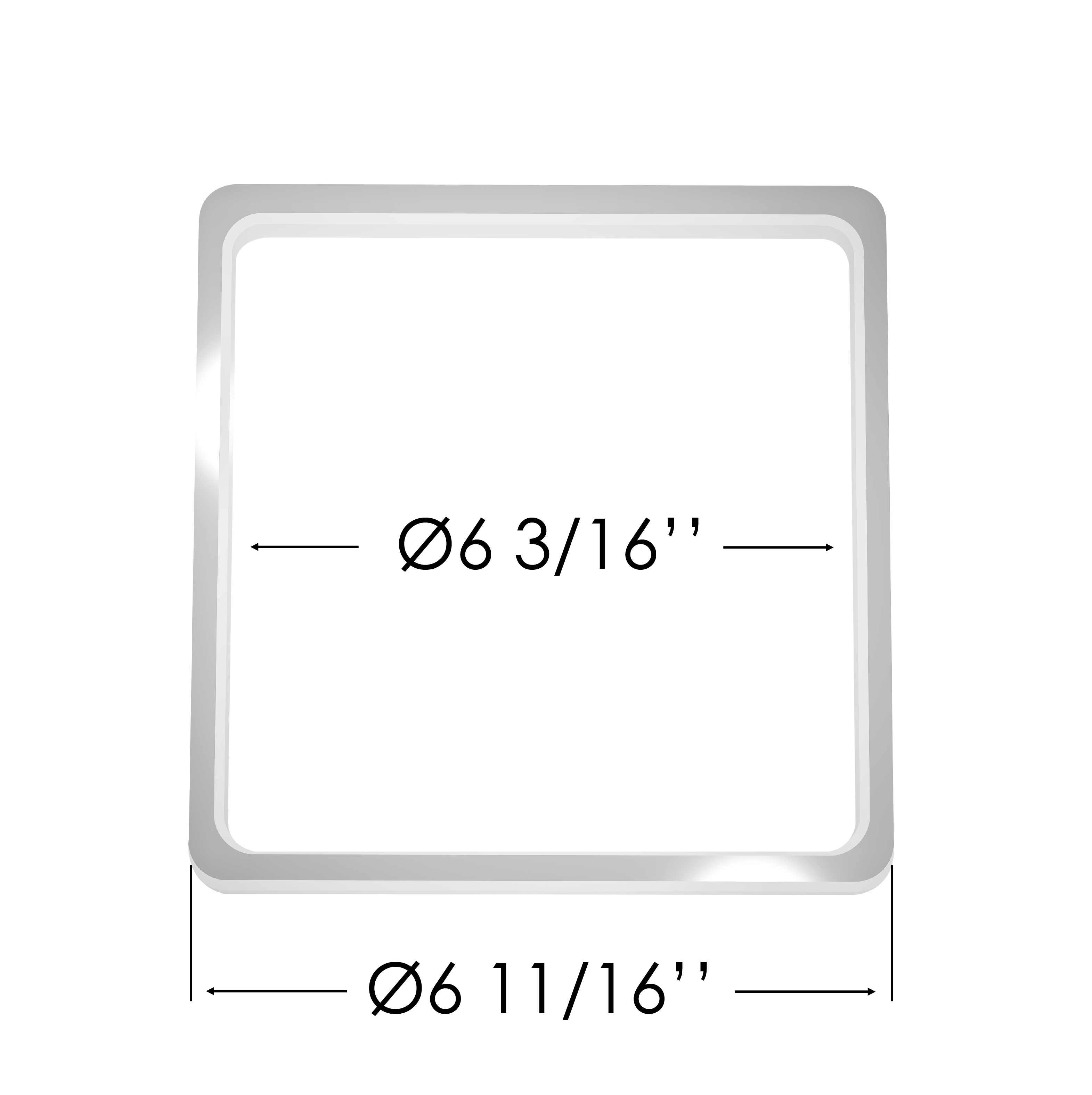 170x170 mm (6 3/4"x6 3/4") Square Thermal Reinforcement Ring for Spotlights