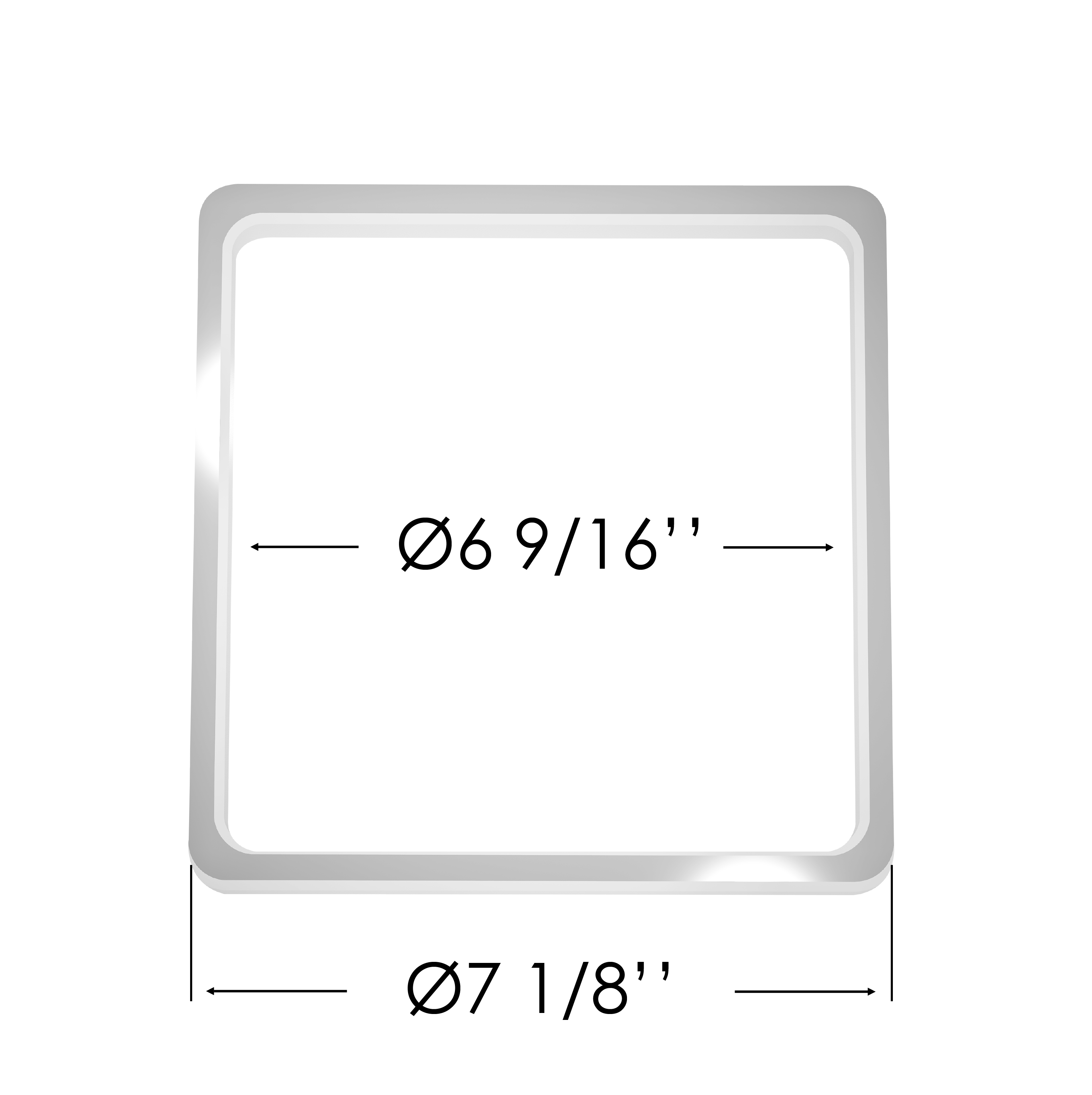 180x180 mm (7 1/8"x7 1/8") Square Thermal Reinforcement Ring for Spotlights