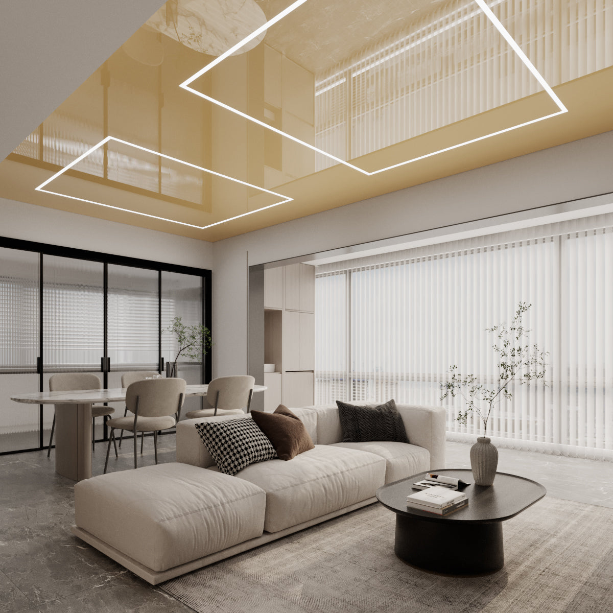 Ceiling & Wall Covering - Gloss - 080 80 30 Yellow Beige