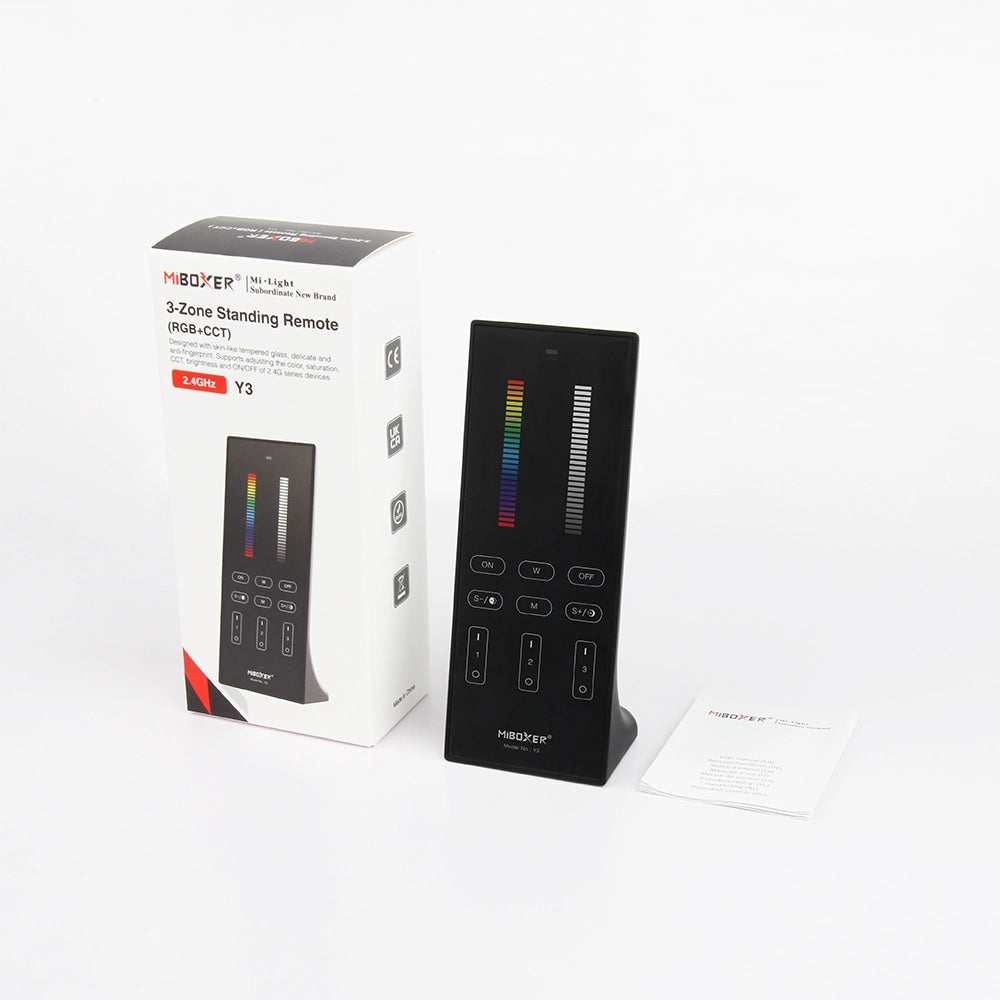 Y3-B - 3-Zone Standing RGB+CCT Remote Black
